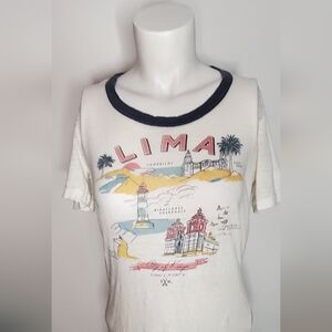 ISABEL MARANT -size M- tshirt 100% Lin linen with graphic print "Lima"